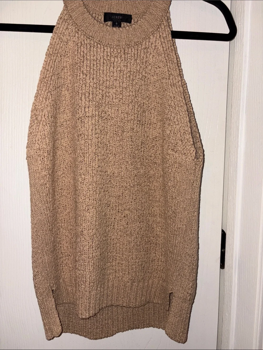 J. Crew Tan Sleeveless Knit Halter-Style Sweater